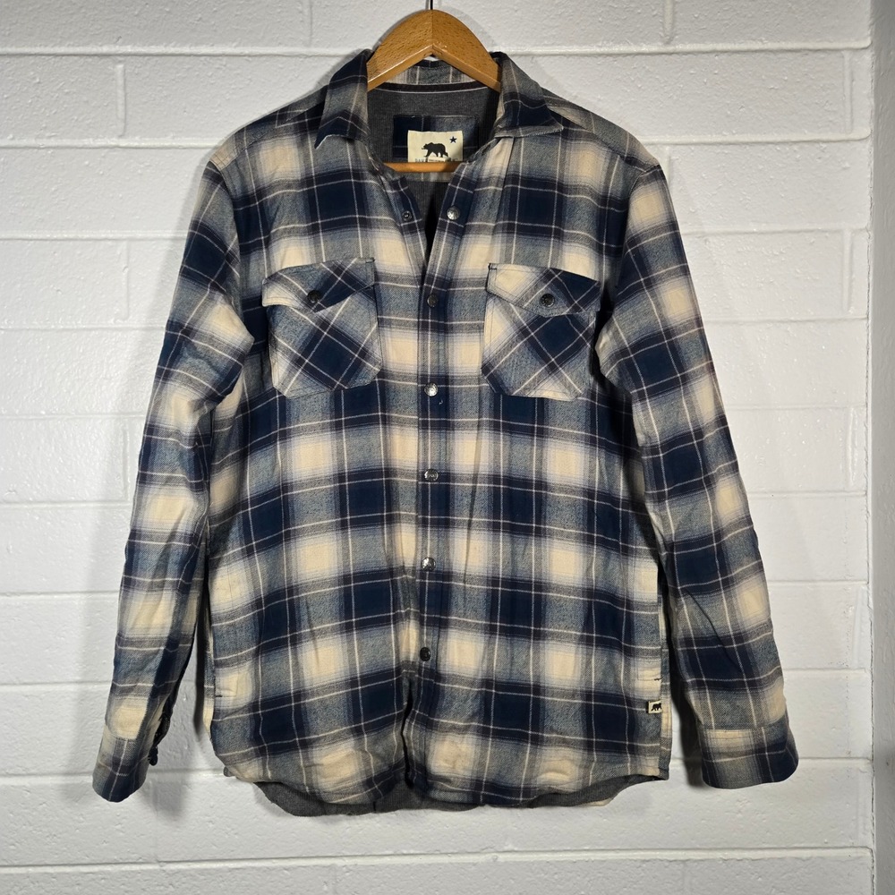 Dakota Grizzly Flannel Shirt Mens Large Blue Plaid Lined Button Workwear Utility